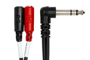 HOSA - Stereo Breakout, Right-angle 1/4 in TRS to Dual 3.5 mm TRSF