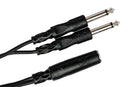 HOSA - Y Cable, 1/4 in TSF to Dual 1/4 in TS