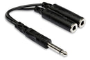 HOSA - Y Cable, 1/4 in TS to Dual 1/4 in TSF