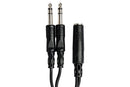 HOSA - Y Cable, 1/4 in TRSF to Dual 1/4 in TRS