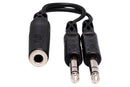 HOSA - Y Cable, 1/4 in TRSF to Dual 1/4 in TRS