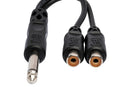 HOSA - Y Cable, 1/4 in TS to Dual RCAF