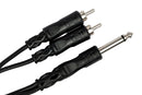 HOSA - Y Cable, 1/4 in TS to Dual RCA