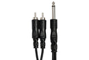 HOSA - Y Cable, 1/4 in TS to Dual RCA