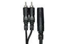 HOSA - Y Cable, 1/4 in TSF to Dual RCA