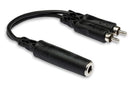 HOSA - Y Cable, 1/4 in TSF to Dual RCA