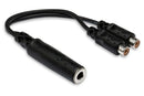 HOSA - Y Cable, 1/4 in TSF to Dual RCAF