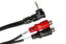 HOSA - Stereo Breakout, Right-angle 3.5 mm TRS to Dual RCAF