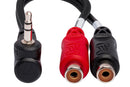 HOSA - Stereo Breakout, Right-angle 3.5 mm TRS to Dual RCAF