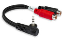 HOSA - Stereo Breakout, Right-angle 3.5 mm TRS to Dual RCAF