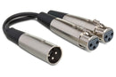 HOSA - Y Cable, Dual XLR3F to XLR3M, 6 in