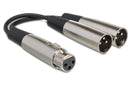 HOSA - Y Cable, XLR3F to Dual XLR3M, 6 in