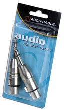 Accu-Cable AXLRC3PMQF, Female XLR to Male 1/4 Inch Adaptor, 2 Pack
