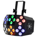 Eliminator Mega Wash 24, High Powered Wash Fixture with Wash and Chase Effects, 24 x 20 Watt HEX LEDs