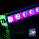 ADJ ElectraPix Bar 8, IP65 1/2 Meter Bar, Battery Powered, 8 x 20 Watt HEX LED Rgbaluv Individual Pixel Control, Backround RGB LEDs, Aria X2 Wireles, 20 Degree Diffusion Filter, L Track System