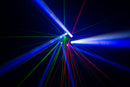 Eliminator Lighting CenterDroid, Multi-Effect Light with 10 x 15W RGBW 4-in-1 LEDs, 100mW Red and 50mW Green Lasers, Tilting Arms, Rotating Optics, 22 DMX Channels