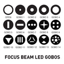 ADJ Focus Beam LED, Compact Moving Head Beam Fixture, High Powered 80 Watt LED Engine, 2.5 Degree Beam Angle, Motorized Focus, 8 Facet Circular Prism, 6 Facet Linear Prisim, Frost Filter, DMX RDM