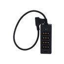 Blackhawk D-TAP to 4 Port D-TAP Hub with 1/4 inch-20 Thread, USB-A Output, Reversible D-TAP Ports, Power Switch, Black