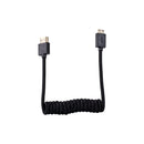 Blackhawk Mini HDMI to Full HDMI Coiled Cable, 12 inch to 24 inch, Mini HDMI Type-C Male to Full HDMI Type-A Male, 4K 60hz and 3D, Nylon Braided, Black