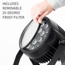 ADJ Encore LP18IP, IP65 Rated Quad Par with 4 in 1 RGBL LEDs, 18 x 20 Watt, Tunable White, High CRI, PowerCon True1 In/Out, IP Rated 5 Pin DMX, 10 Degree Beam Angle, Includes 25 Degree Lens Filter