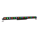 Eliminator Lighting Mega Color Q18, 1-Meter Linear LED Wash Bar with 18 x 4W RGBA 4-in-1 LEDs, 25 Degree Beam Angle, Full Pixel Control, 5 DMX Channel Modes