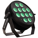 Eliminator Lighting LP HEX 12 PLUS, Slim LED Par with 12 x 18W RGBWA+UV 6-in-1 LEDs, 25 Degree Beam Angle, Durable Metal Housing, 2 DMX Channel Modes