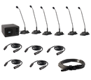 Anchor Audio Councilman 6 User Package, Councilman AC powered PA speaker monitor for 6 user wired conference system, AN-100CM+, one CHM-100, five DEL-100, five EX-4M, one EX-25M / carry case