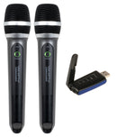 VocoPro COMMANDER-USB-HANDHELD-1, Two-Channel Digital UHF Wireless System with Handheld Microphones and USB Receiver for PC or Mac