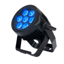 ADJ 7P HEX IP, Outdoor IP65 Rated HEX Par with 6 in 1 HEX LEDs, 7 x 12 Watt Rgbaw + UV Outdoor PowerCon True 1 In/Out Connectors, DMX IP Rated 3 Pin DMX Runbber Covers and Connectors, Linkable, 30 Degree Beam Angle