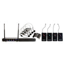 VocoPro DIGITAL-QUAD-B-500 - Four Channel UHF Wireless Mic System with Headset and Lapel Mics