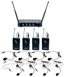 VocoPro Digital-Quad-B4, Four Channel Wireless Headset & lapel Mic System "Mic-on-Chip" Technology