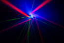 Eliminator Lighting CenterDroid, Multi-Effect Light with 10 x 15W RGBW 4-in-1 LEDs, 100mW Red and 50mW Green Lasers, Tilting Arms, Rotating Optics, 22 DMX Channels