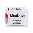 E-Films EF-1901 MiniDrive MicroSD to SD Adapter, Half Size Expandable Storage for MacBook Pro SD Slot, Time Machine Compatible, Supports MicroSD Cards up to 128GB