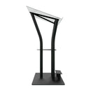 Global Truss DT-Ergo-Lectern-BLK, Ergonomic Aluminum Lectern with Acrylic Top, Black