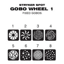 Eliminator Stryker Spot, 150 Watt LED Moving Head with 2 Gobo Wheels, Motorized Zoom and Focus