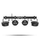 Chauvet DJ GigBAR Flex, 3-in-1 Pack-n-Go Lighting System with LED Derbys, Quad-Color Pars and Strobe Effects