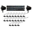 VocoPro Fin-Conference-20, 20-User Long Range Digital Wireless Microphone Package with Conference Microphones and Active Antenna Distribution System
