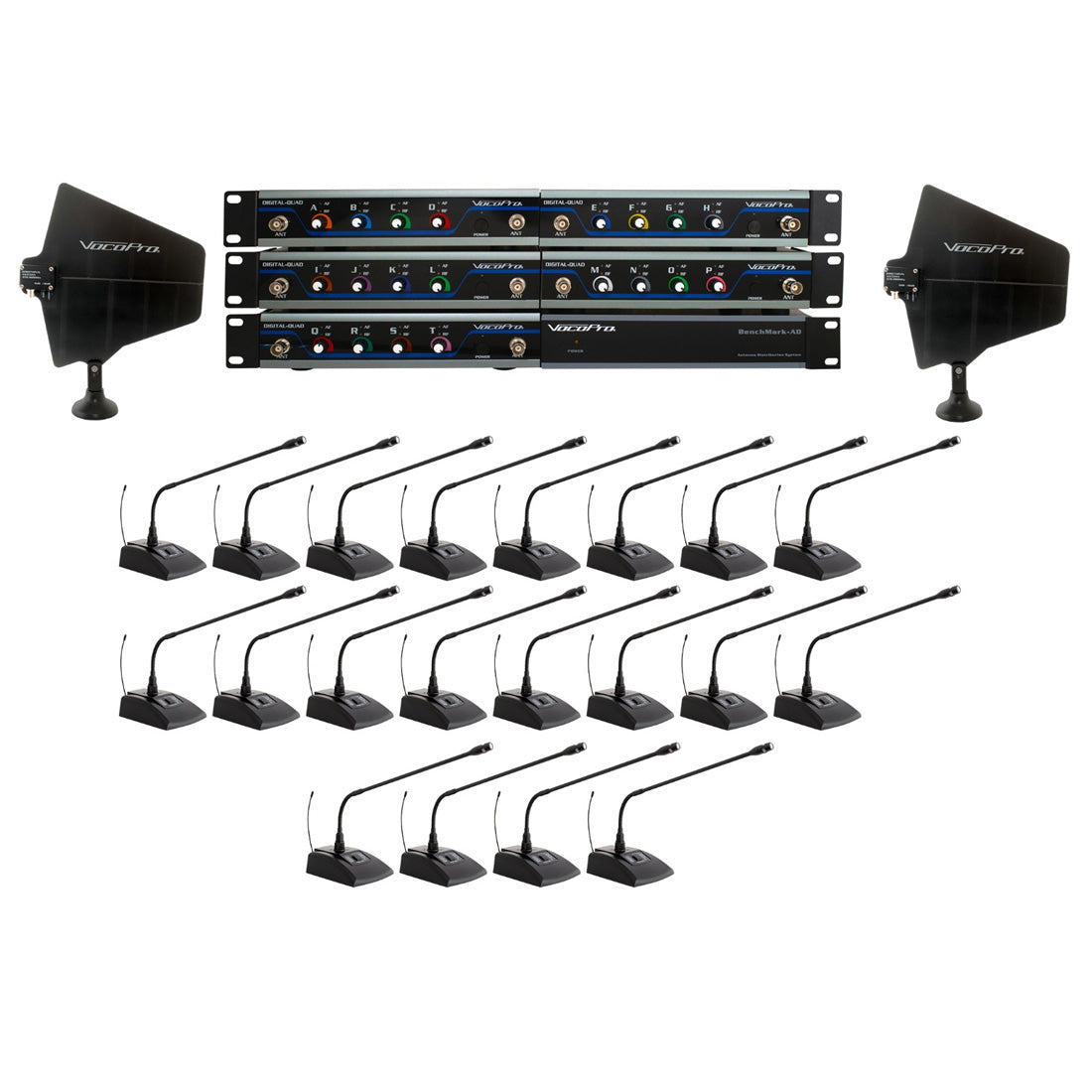 VocoPro Fin-Conference-20 - 20-User Long Range Digital Wireless Microp