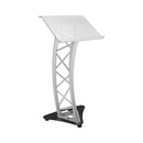 Global Truss GT-LECTERN PRO, Curved Aluminum Truss Lectern with Acrylic Reading Surface