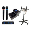 VocoPro K-BAR-FLEX, Professional Dual Infrared Wireless Microphone, Microphone Sanitizer, and Monitor Stand Package