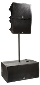 Paraline 2x 15” Powered Subwoofer 2800 watts peak – powered – compact stackable active subwoofer -- 2 x 12” front loaded woofers, with casters and fly points.