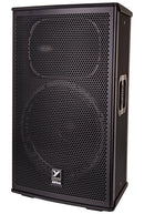 Elite 15” Powered Loudspeaker 2400 Watts peak (1200 watts program 15" Neo Woofer with 3" Voice Coil and & 3” titanium compression driver on 60°x40° horn – Dedicated FOH Cabinet w/flying Hardware, built in mixer, and iOS and Android APP for remote control of DSP settings.