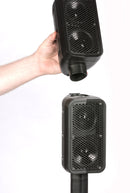 Excursion Mini 400 - 400-watt Compact Powered PA System. Featuring a powered 10” subwoofer, two-piece wired pole extension and two 2 x 3.5"mid/high speakers.
