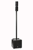 YORKVILLE - Excursion Mini 400 - 400-watt Compact Powered PA System. Featuring a powered 10” subwoofer, two-piece wired pole extension and two 2 x 3.5"mid/high speakers.