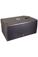 Paraline 2x 15” Powered Subwoofer 2800 watts peak – powered – compact stackable active subwoofer -- 2 x 12” front loaded woofers, with casters and fly points.
