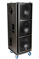Synergy 3x 15” Powered Subwoofer 13,000 watts peak (6500 watts program) 3 x 15" LF Woofers with 3-inch Voice Coils. Bass reflex design.