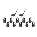 VocoPro SILENT-DISCO-PRO-210, Professional Long-Range Silent Disco/ Event package with Two Transmitters and Ten Headphone Receivers