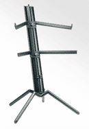 K&M 18860 Keyboard Stand Spider Pro, Red Anodized, Column Stand, Height 1,310 mm, Max Load 105 kg, With a 3/8" or 5/8" Threaded Connector for Microphone Boom, Cable Management, Aluminum