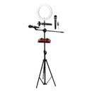 VocoPro Streamer-Live-Wireless, USB Audio Interface, Boom Stand, and LED Ring Light with Wireless Mic and Condenser Mic