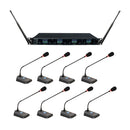 VocoPro UDX-CONFERENCE-8 - Professional Digital UHF PLL Wireless Mic System with Eight Conference Podium Microphones
